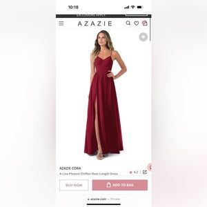 Azazie Cora bridesmaid dress burgundy - size 4/6